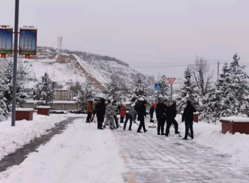 瑞雪兆丰年 扫雪保安全——市产投集团团委组织开展积雪清扫活动(图2)